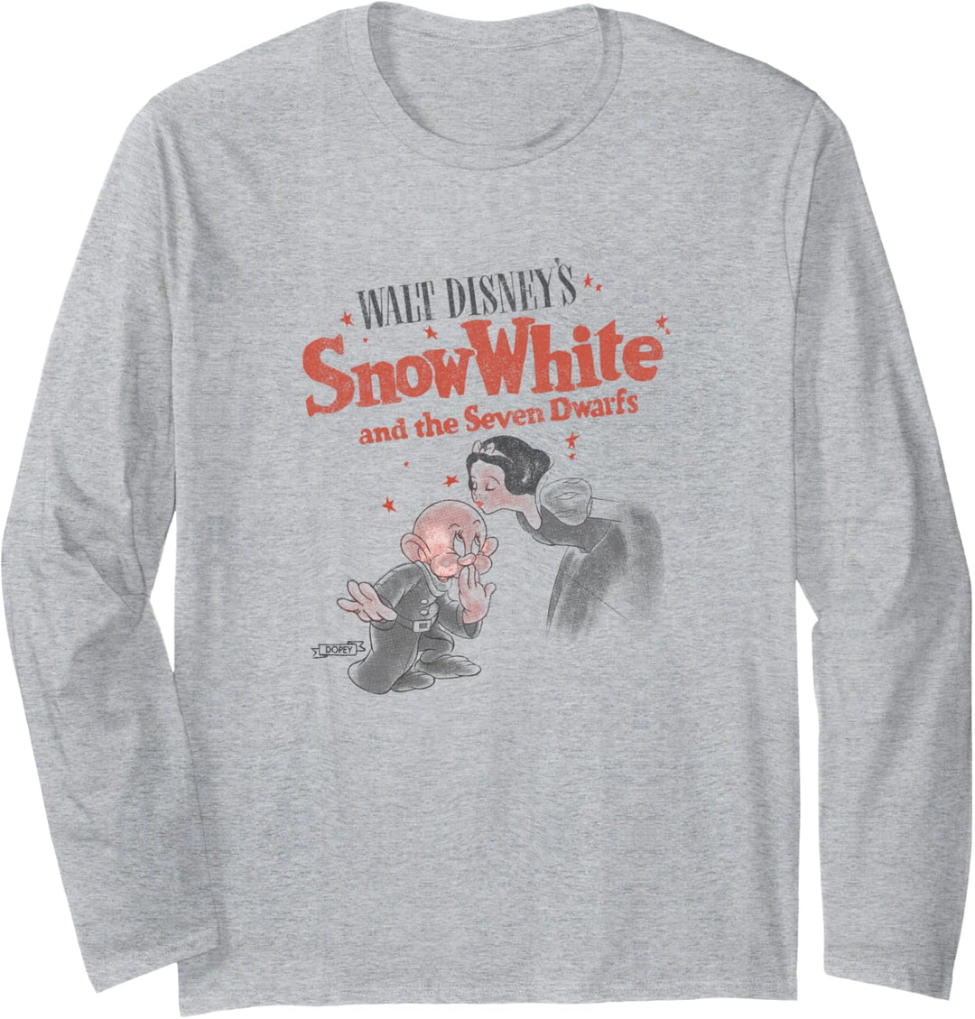 Disney Snow White & Dopey Distressed Portrait Langarmshirt