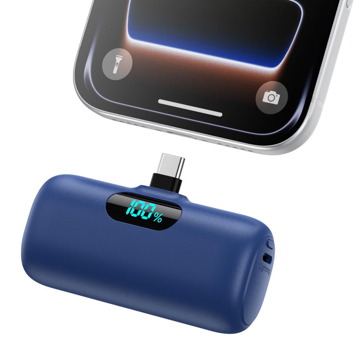 Power Bank USB C 5000mAh, Mini Powerbank Klein Aber Stark 15W PD 3.0 Schnelles Aufladen Tragbares Ex
