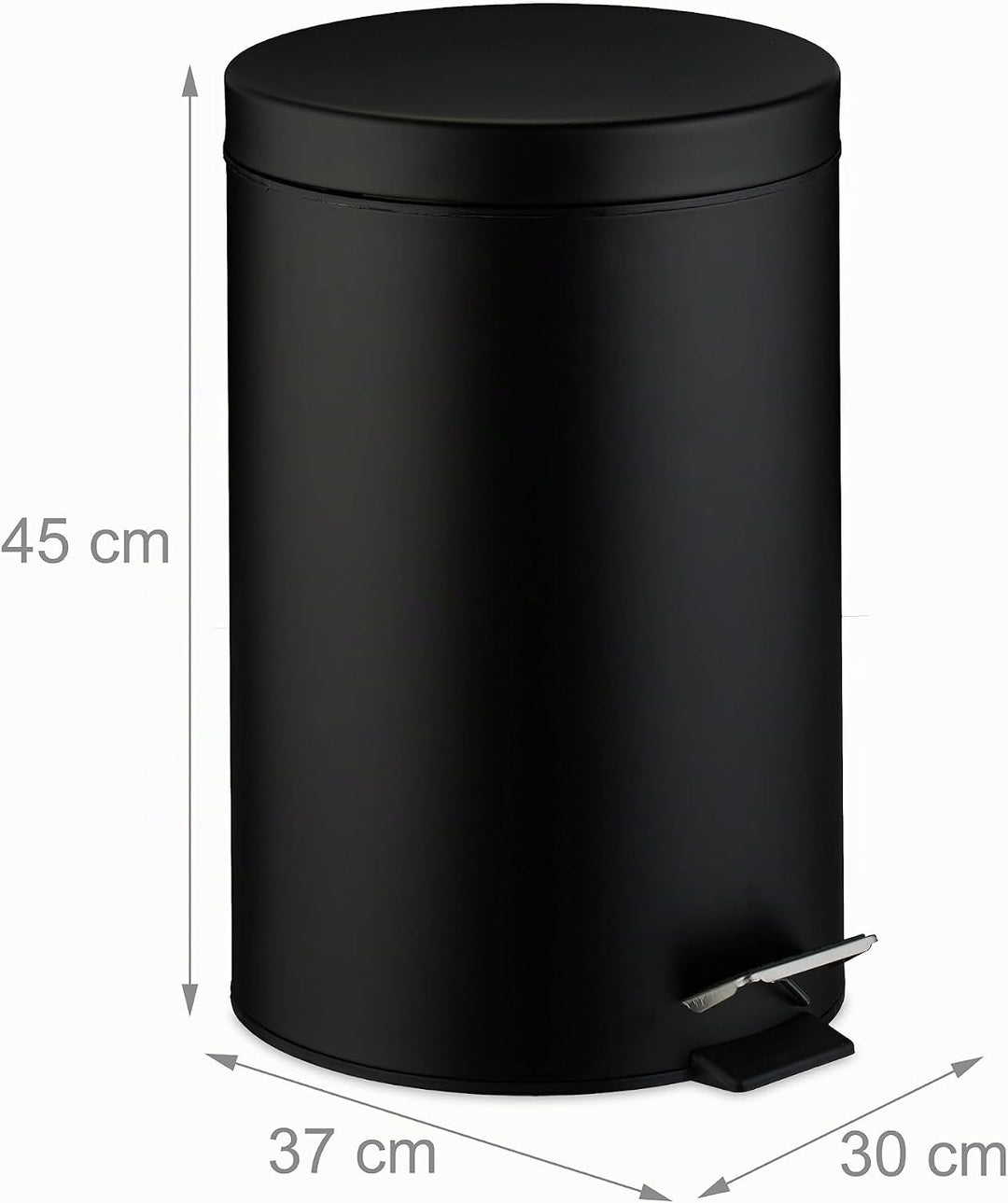 Relaxdays Mülleimer Küche, 20 Liter, mit Deckel, entnehmbarer Inneneimer, Fusspedal, mattes Design,