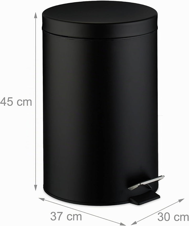 Relaxdays Mülleimer Küche, 20 Liter, mit Deckel, entnehmbarer Inneneimer, Fusspedal, mattes Design,
