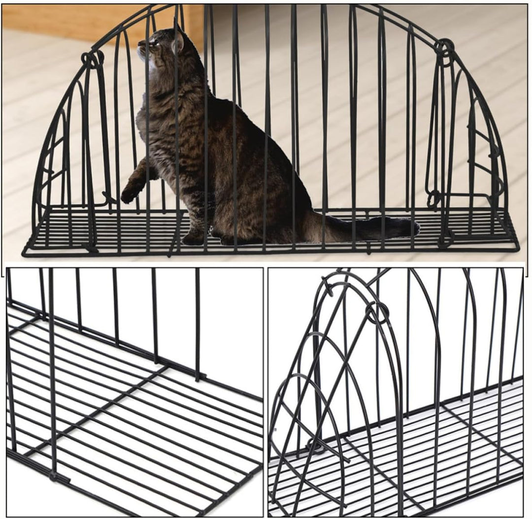 Housoutil Tragbarer Katzenbadekäfig aus Edelstahl Schwarz, Kratzfest | Wiederverwendbar für Katzen u