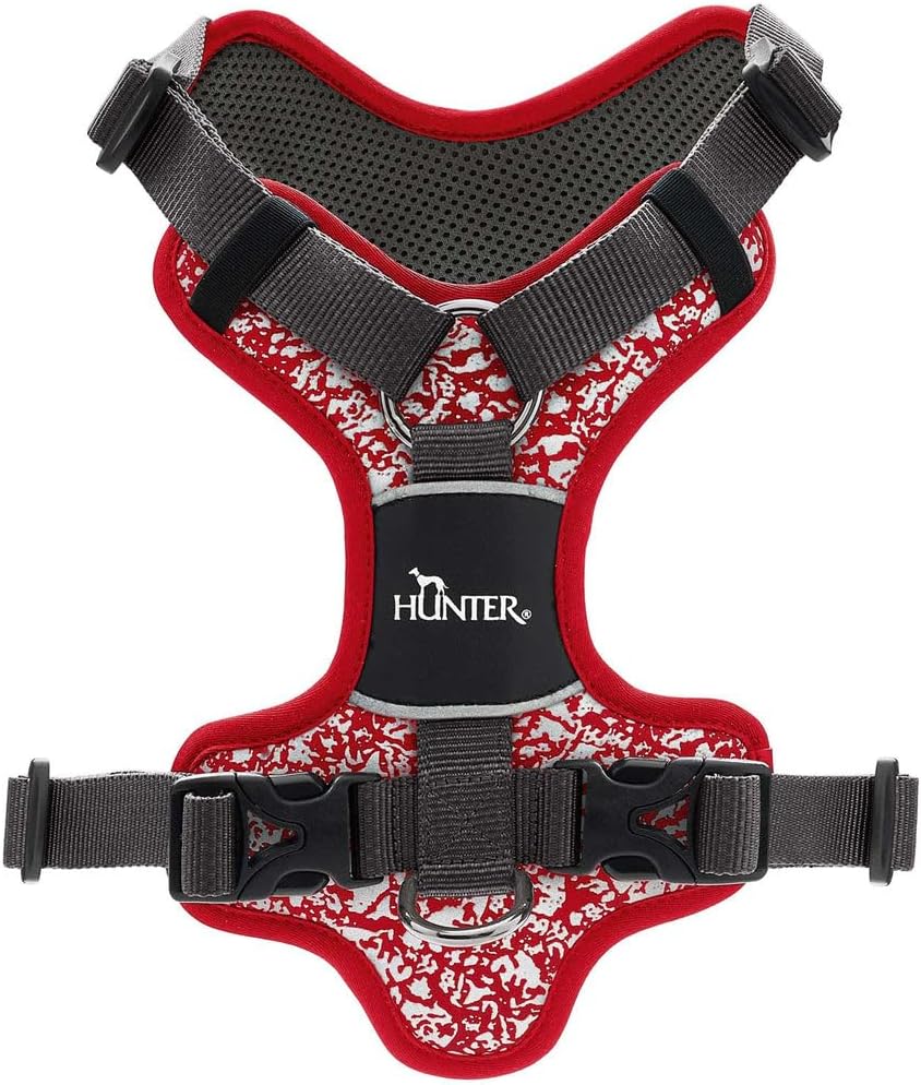 HUNTER Geschirr Divo Reflect 72-100/L rot/grau L, rot/grau L