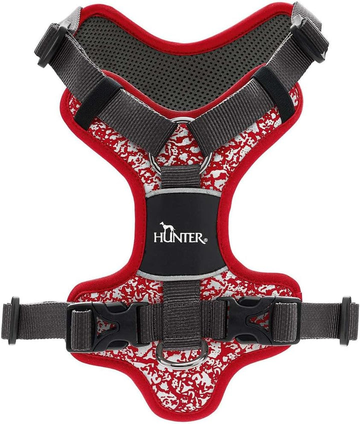 HUNTER Geschirr Divo Reflect 72-100/L rot/grau L, rot/grau L
