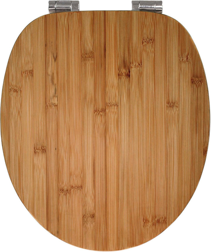 BANJADO Design Toilettensitz aus Bambus, WC-Sitz Holz 45,5x37x5cm, Klodeckel mit Universal Scharnier