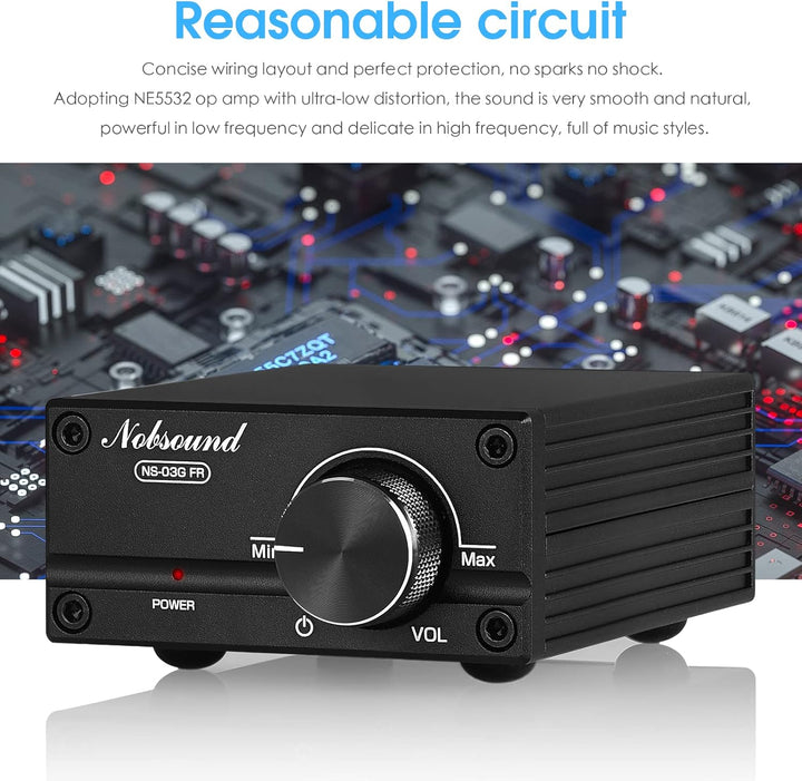 Nobsound 100W Full Frequency Mono Channel Digital Power Amplifier Audio Mini Amp with Power Supply (