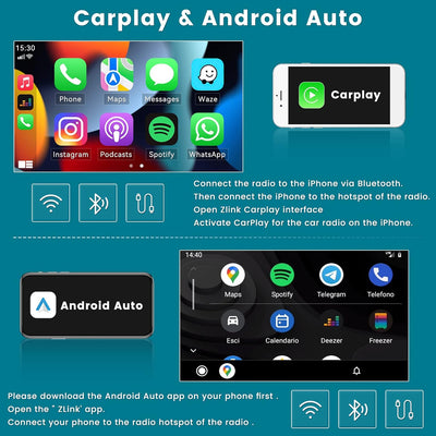 Hikity 2+64GB Android 13 Autoradio 2 Din für Opel Corsa Astra Antara Vectra mit Wireless Carplay 7 Z