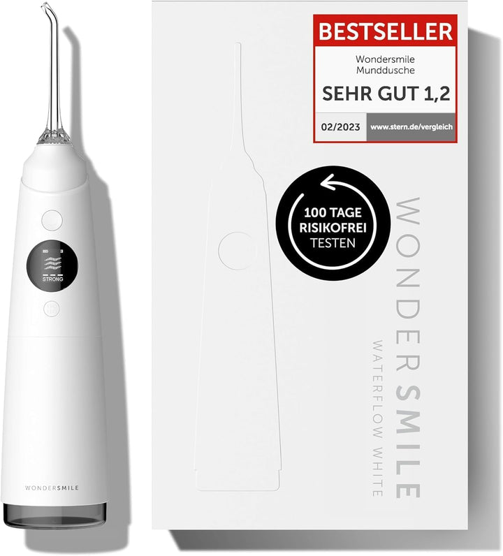Wondersmile Munddusche PRO - Testsieger 2024 - SmoothFlow-Technologie für optimale Zahn- & Zahnfleis