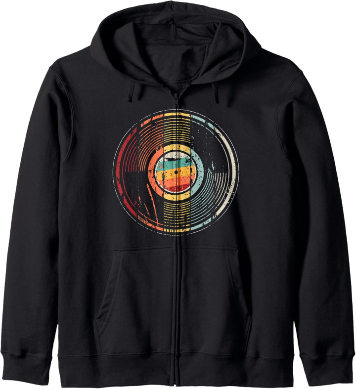 Plattenspieler Schallplatte im Retro Stil für Vinyl-Hörer Kapuzenjacke