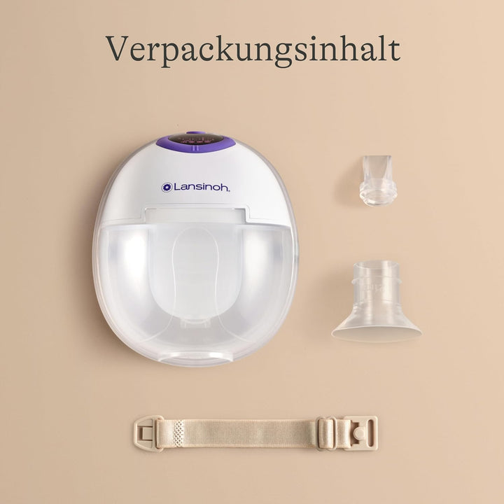 Lansinoh tragbare elektrische Milchpumpe – freihändig und leise abpumpen ohne Kabel & Schläuche – wi