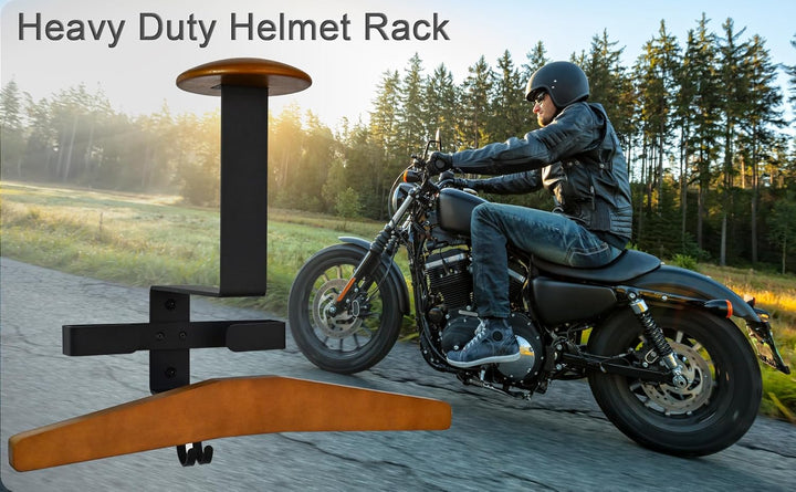 Helmhalter Wandhalterung, Motorrad Gear Rack mit Handschuhhalter, Gear Kleiderbügel, 2 Schlüsselhake