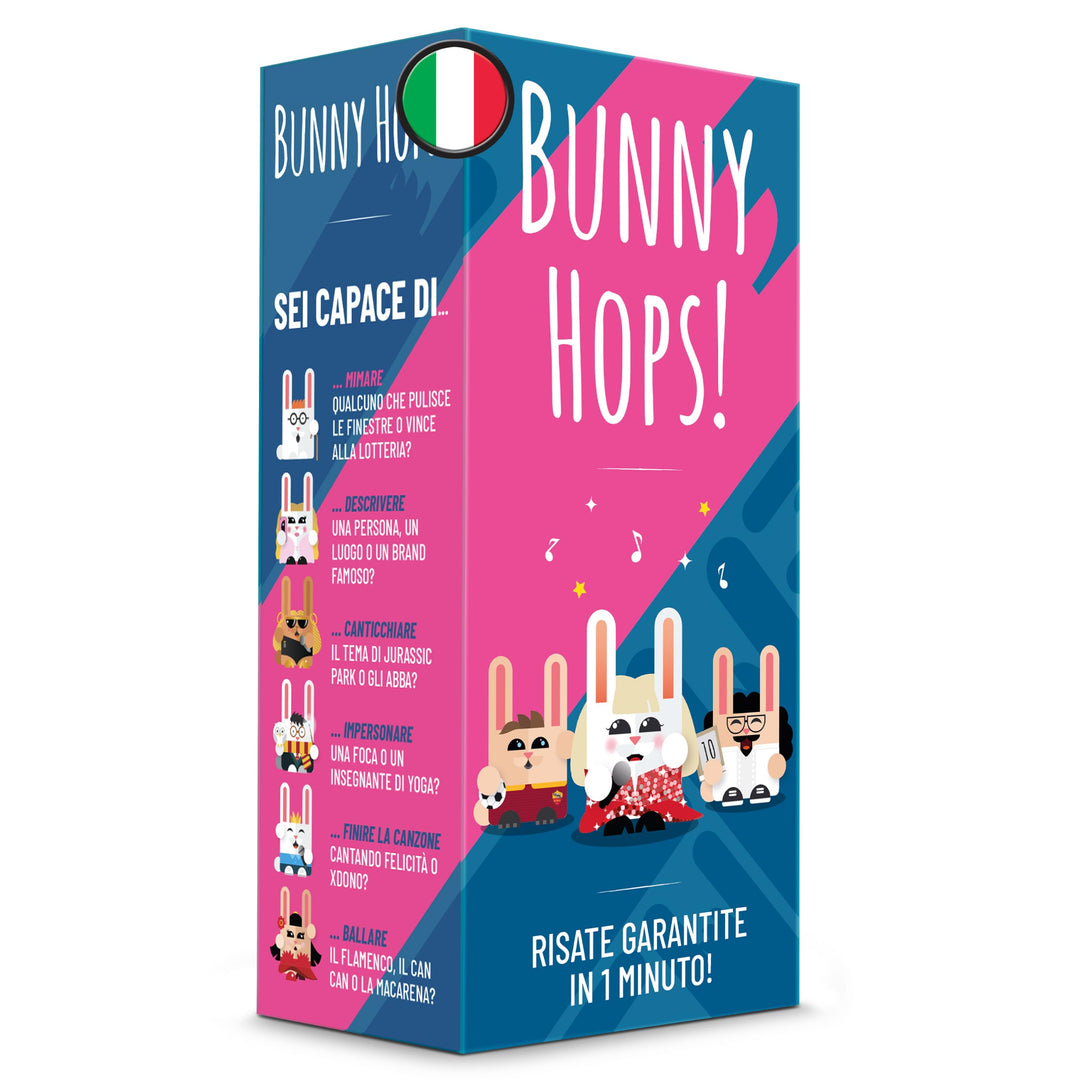 Asmodee Bunny Hops, Brettspiel, Partyspiel, 4-16 Spieler, ab 14 Jahren, italienische Ausgabe