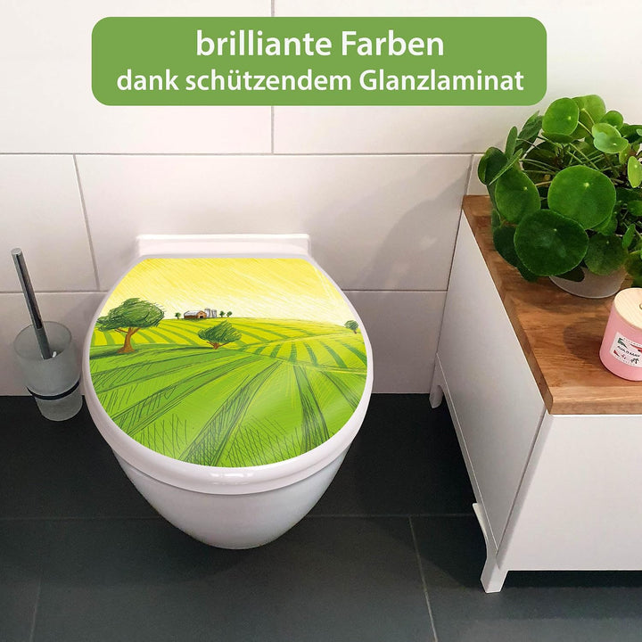 banjado Toilettendeckel mit Absenkautomatik 44,5x37cm - Soft Close Toilettensitz - WC Sitz mit Absen