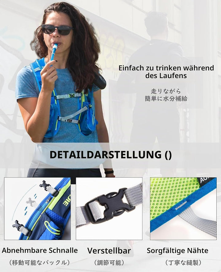 TRIWONDER Ultraleicht Trinkrucksack, 5.5L Laufrucksack, Trailrunning Rucksack, Hydration Pack im Fre