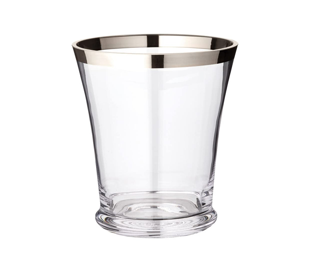 EDZARD Flaschenkühler Reuben (Ø 19,5 cm) aus Kristallglas mit Platinrand - Champagner Kühler, Sektkü