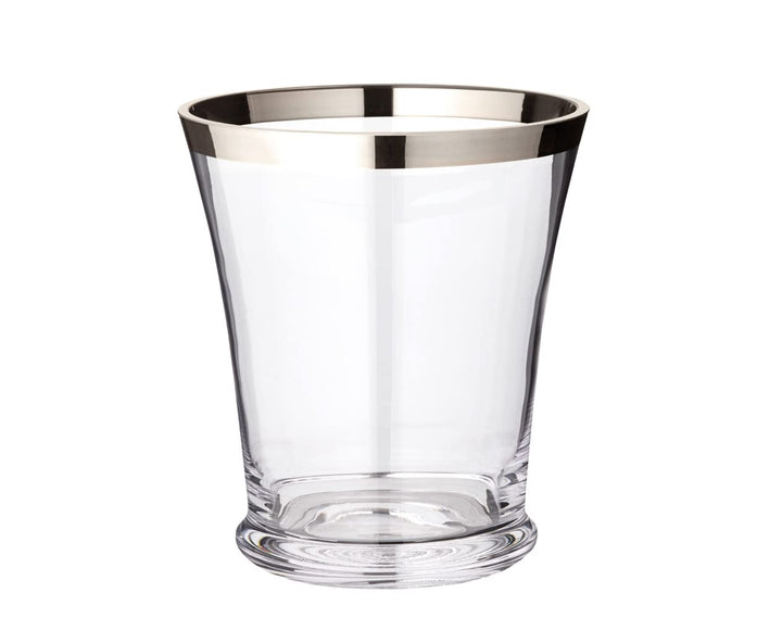 EDZARD Flaschenkühler Reuben (Ø 19,5 cm) aus Kristallglas mit Platinrand - Champagner Kühler, Sektkü