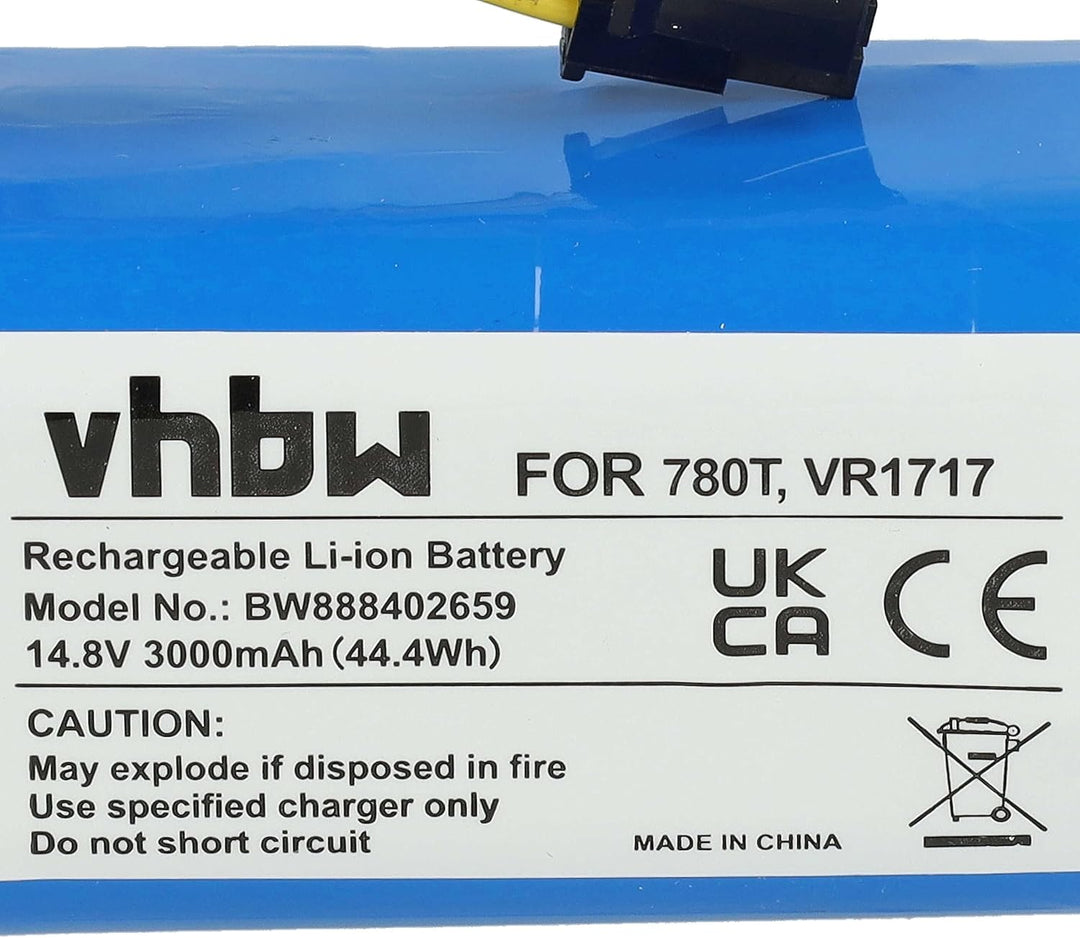 vhbw Akku kompatibel mit Blaupunkt BPK-VCBB1XPW+ Saugroboter (3000 mAh, 14,8 V, Li-Ion)