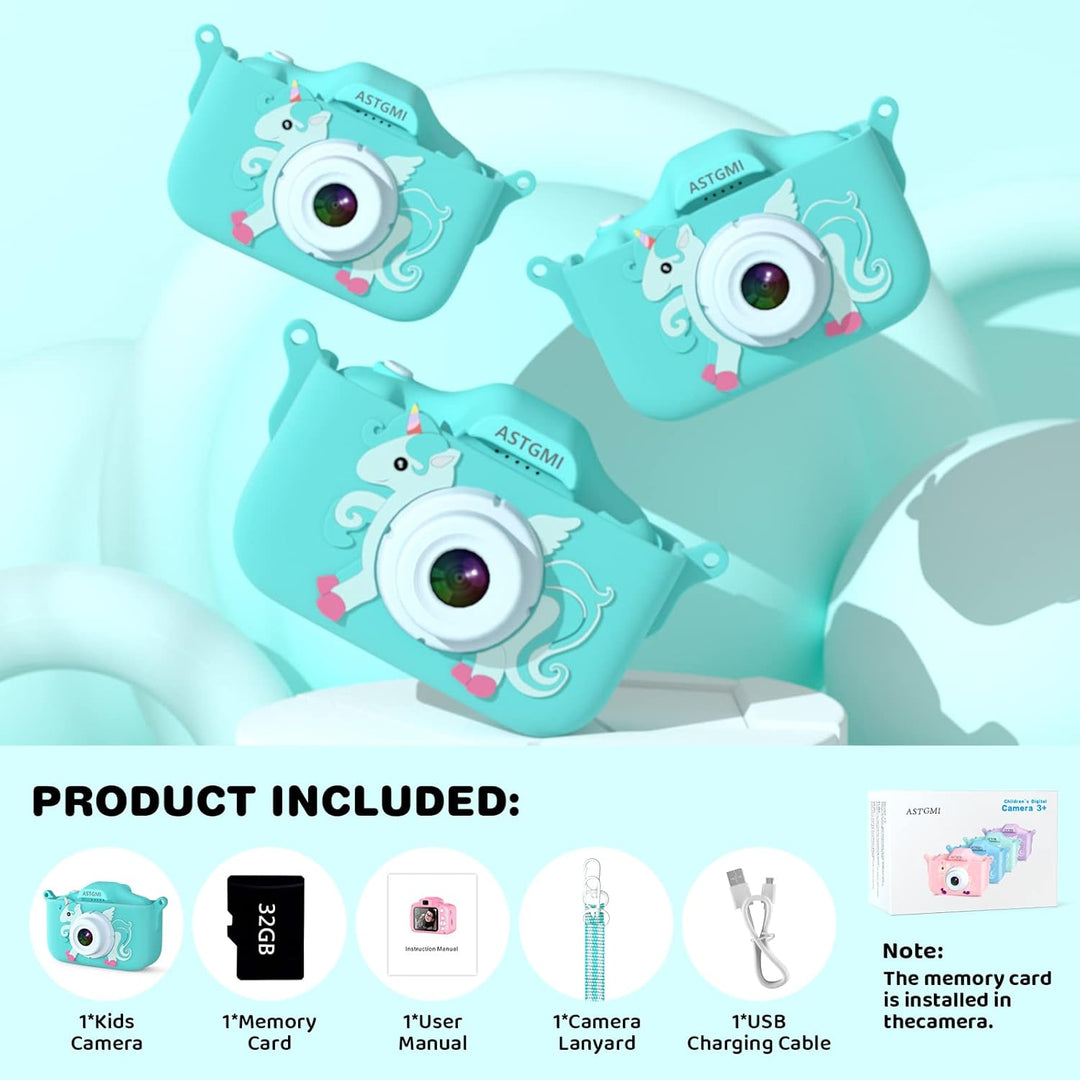 Kinder Kamera, 2.0”Display Digitalkamera ，Geschenke für 3 4 5 6 8 7 9 10 11 12Jahre Jungen und mädch