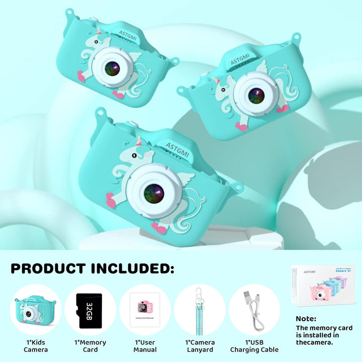 Kinder Kamera, 2.0”Display Digitalkamera ，Geschenke für 3 4 5 6 8 7 9 10 11 12Jahre Jungen und mädch