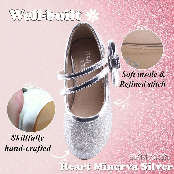 EIGHT KM EKM7018 Mädchen High Heel Kleid Schuhe Mary Jane Prinzessin Hochzeit Pumps Schuhe Glänzend