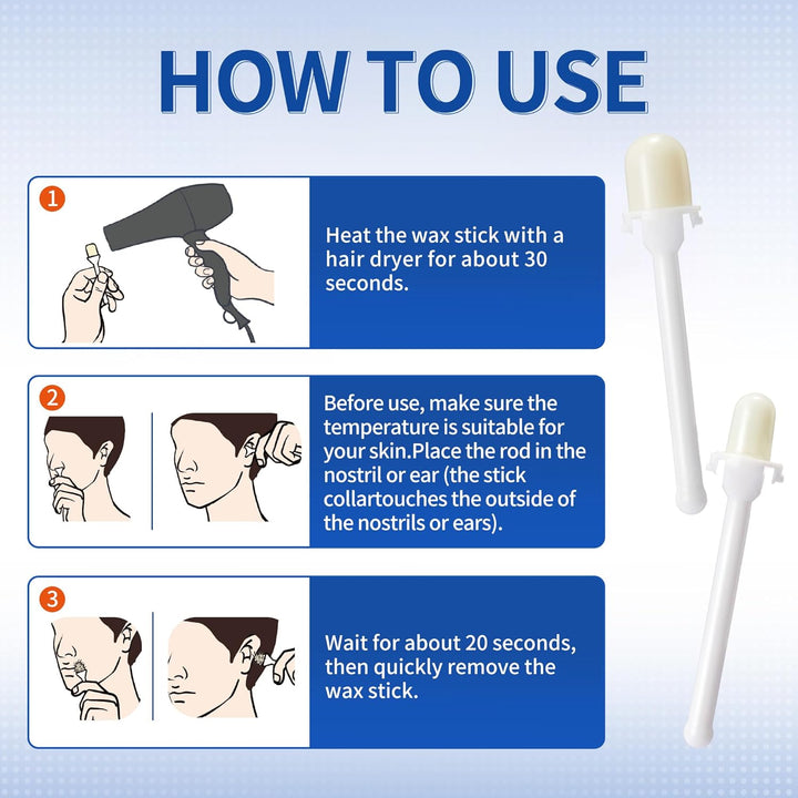 Beauty7 16 gebrauchsfertige Wachsstäbchen Nasen- und Ohrenhaarentfernung Schmerzfrei Nasenwachs Nase