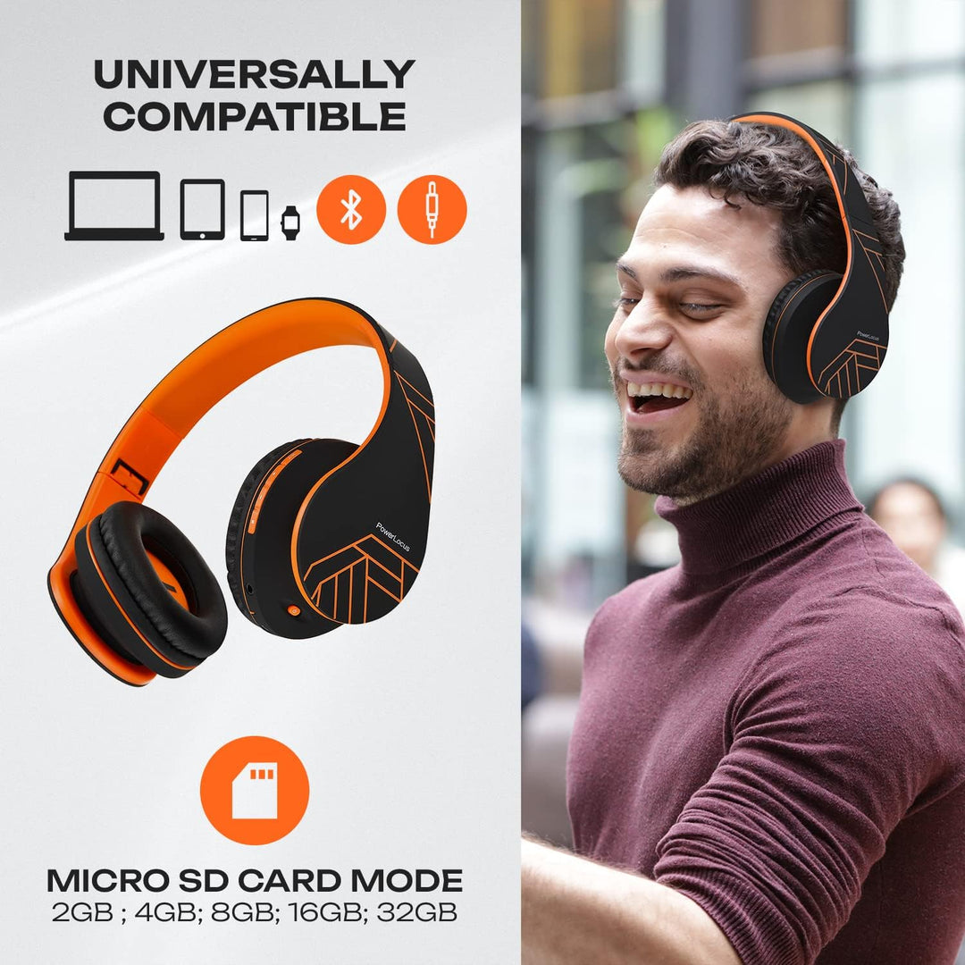 PowerLocus Bluetooth Over-Ear Kopfhörer, Kabellos Stereo Faltbare Kopfhörer Kabellose und Kabel-Kopf