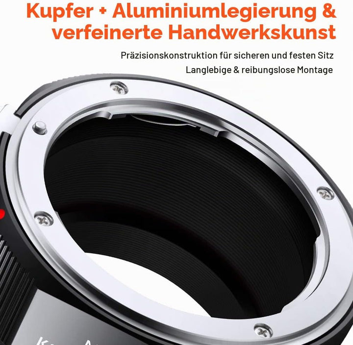 K&amp;F Concept M11105 Nikon NIK-NEX Hochpräziser Objektivadapter, Sekundäre Oxidation Adapter Ring, Son