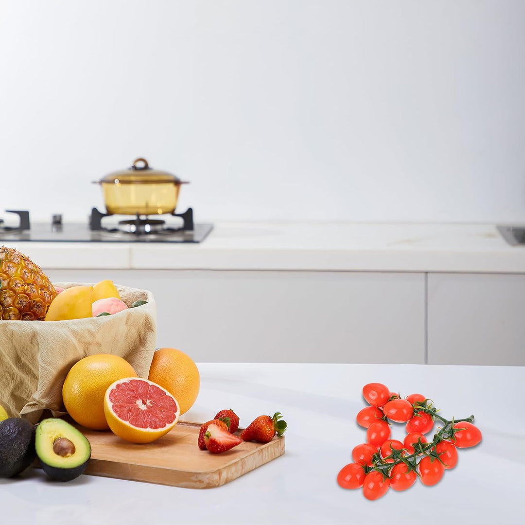 DOITOOL Künstliche Kirschtomaten für Dekoration Lebensechte Gefälschte Tomaten Dekorative Plastik Ge