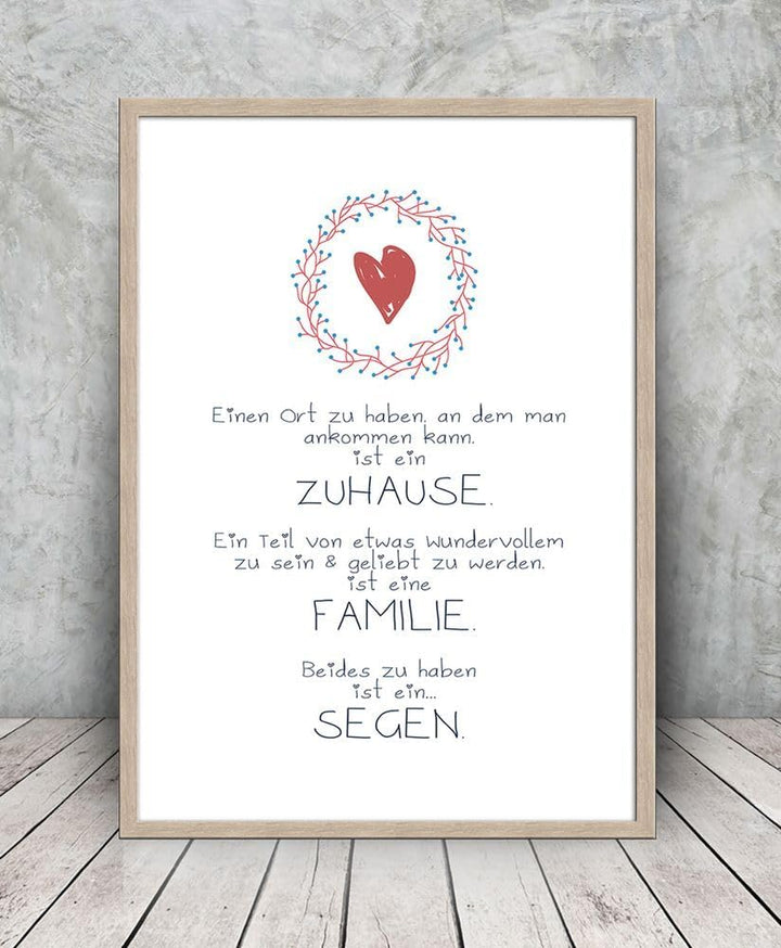 artissimo, Spruch-Bild gerahmt, 51x71cm, PE5996-ER, Zuhause/Familie/Segen, Bild, Spruch-Poster mit R