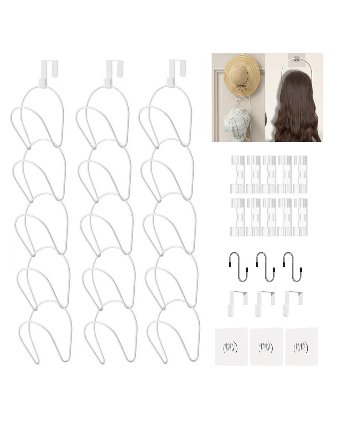 LINFIDITE Cap Halter Tür Hut Racks, Baseball Cap Halterung Schrank hängende Einstellbare Huthalter,f