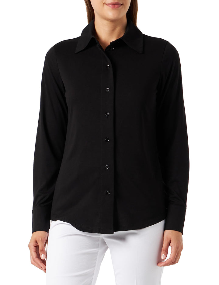 Seidensticker Damen Bluse - City Bluse - Hemdbluse - Regular Fit - Langarm - Uni - Stretch 46 Schwar