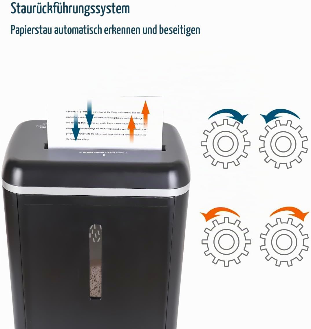 WOLVERINE 8-Blatt-P5-Hochsicherheits-Aktenvernichter，Super-Mikroschnitt für schweres Papier und Kred