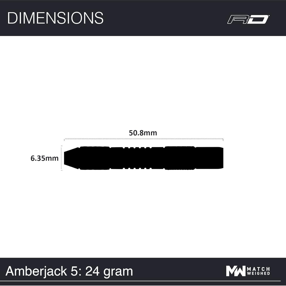 RED DRAGON Amberjack Series Steel Profi Dartpfeile Steeldarts Set mit Flights und Schäfte 24.0 Gramm