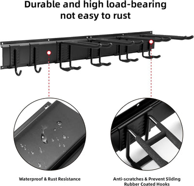 Sinoer Garage Tool Management Wall Rack, Garage Wall Management Storage Rack mit 6 verstellbaren Met