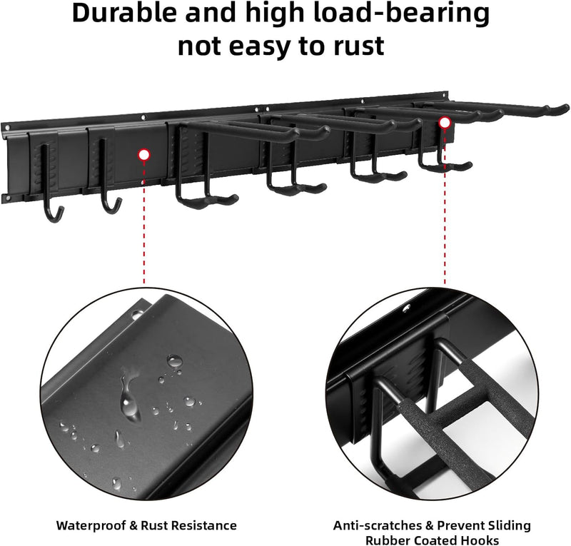 Sinoer Garage Tool Management Wall Rack, Garage Wall Management Storage Rack mit 6 verstellbaren Met