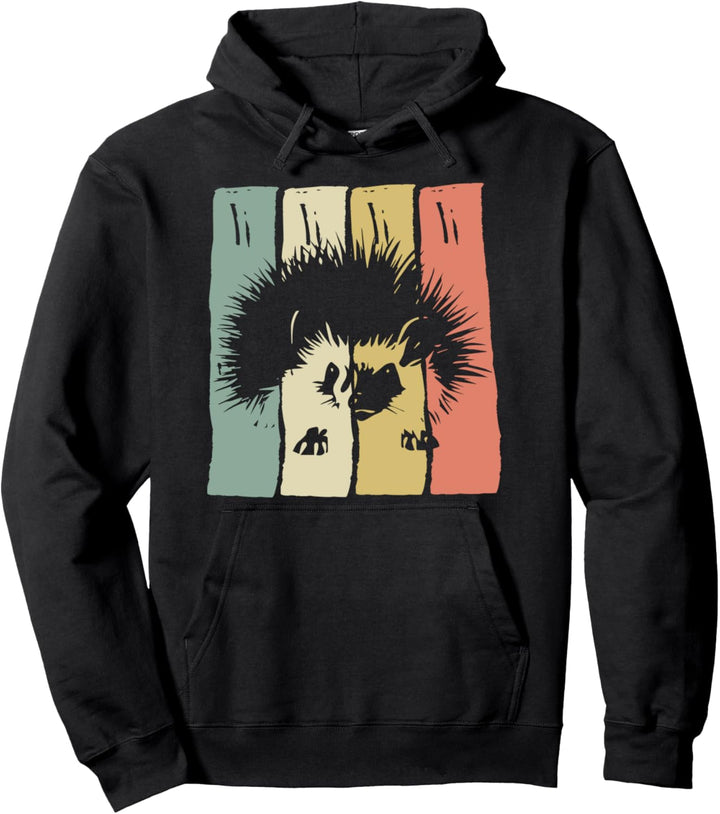 Igel Silhouette Retro Vintage Herbst Silhouette Pullover Hoodie