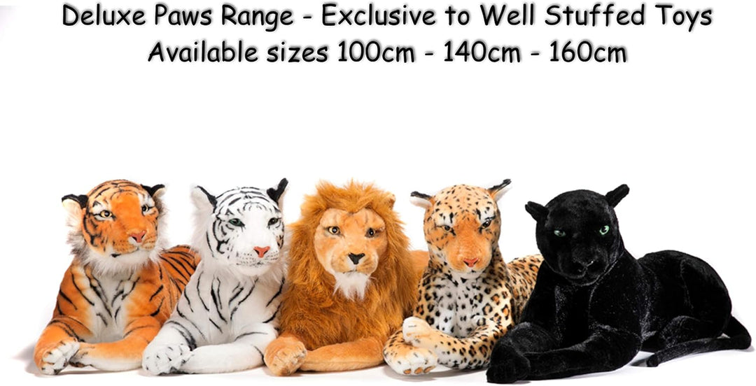 Deluxe Paws Realistischer, lebensechter, gefüllter Plüsch Weisser Tiger Weiches Spielzeug 100cm 40