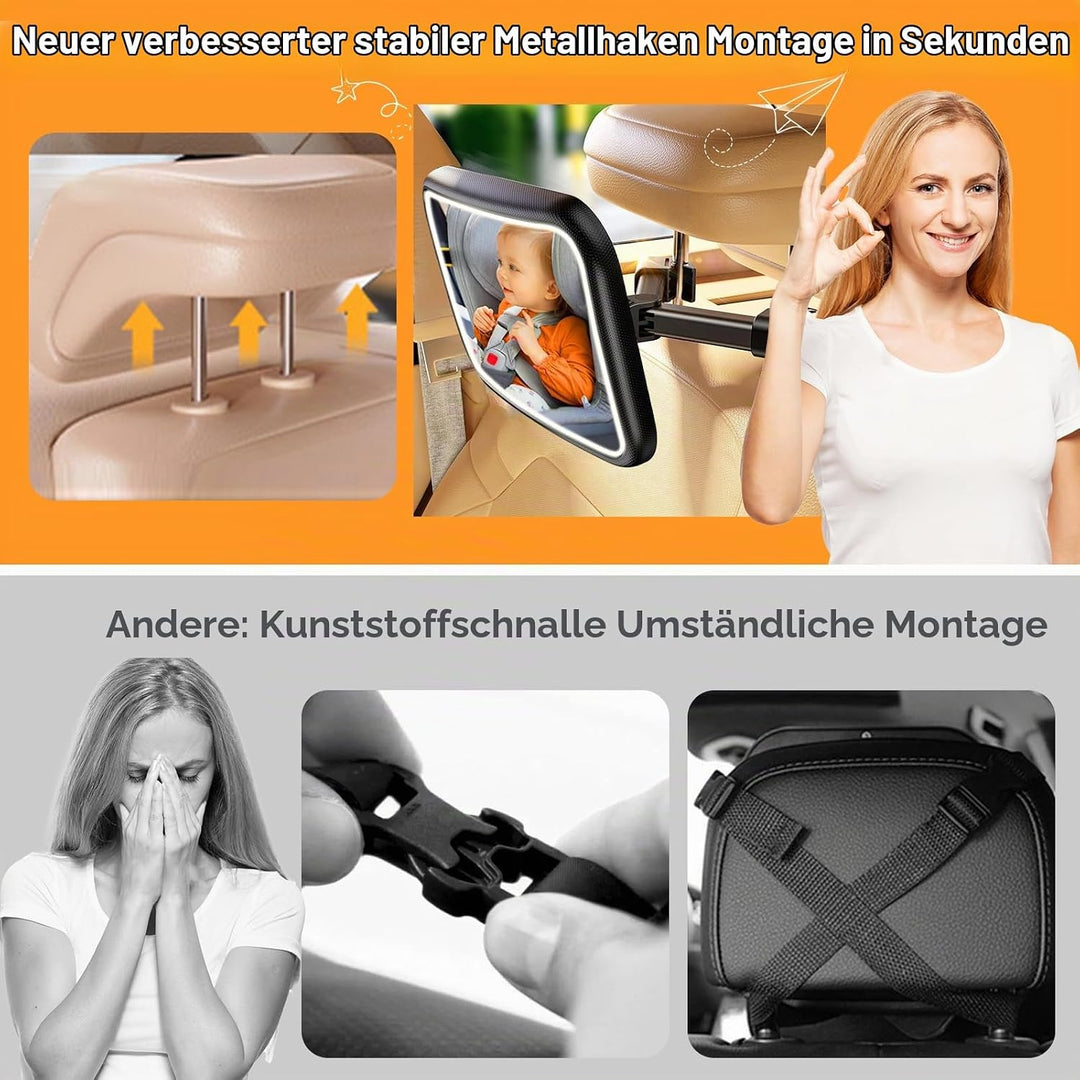 Spiegel Auto Baby Rückbank - 360° Baby Autospiegel Sicherheit Autositz Spiegel Babyspiegel Rückansic