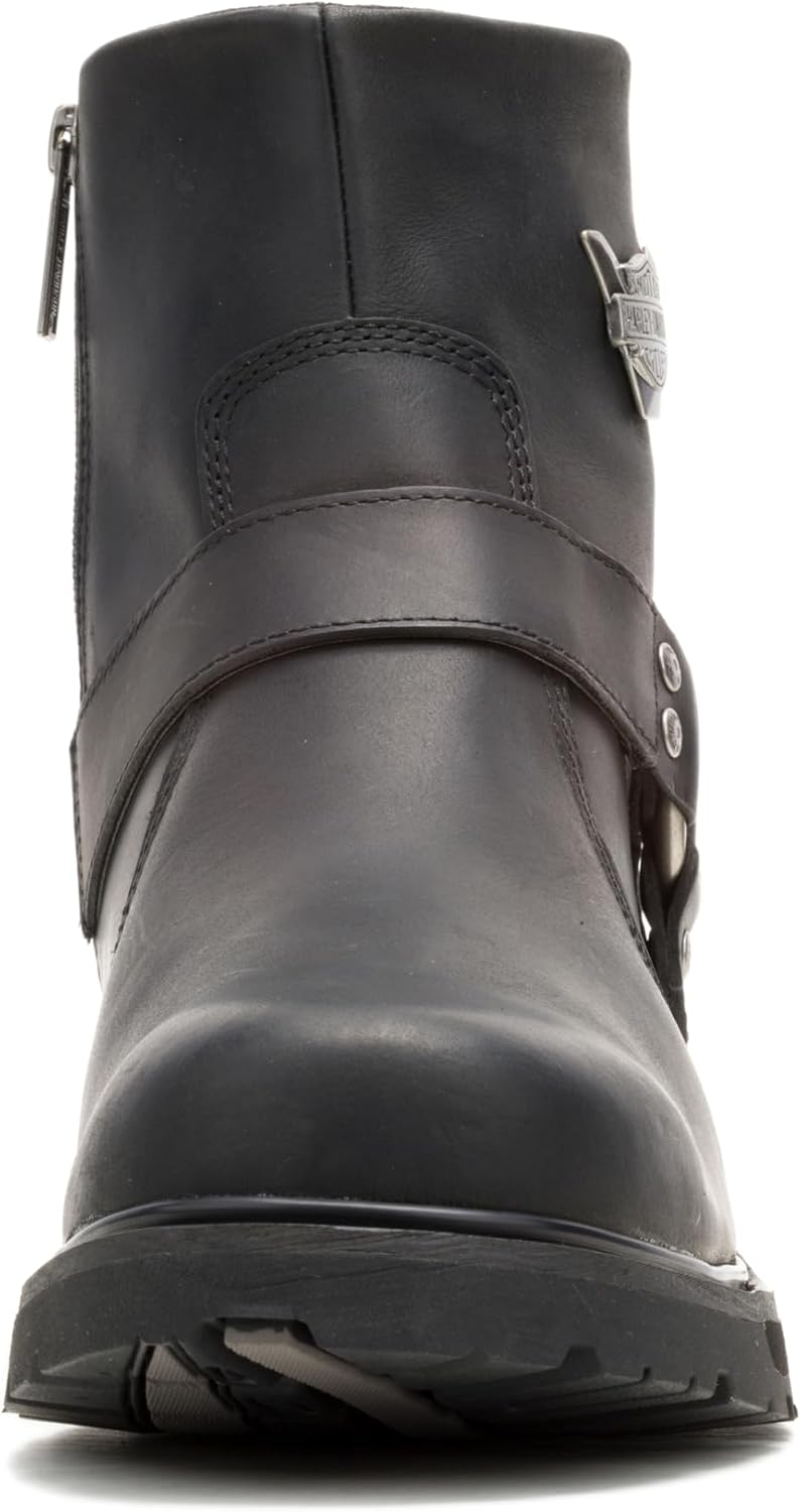 Harley-Davidson Rambert Herren Motorradstiefel aus Leder 45 EU Schwarz, 45 EU Schwarz