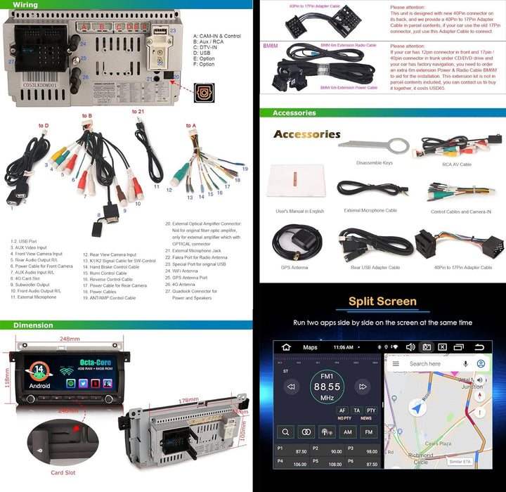 ERISIN 8.8 Zoll Android 12 Autoradio für BMW 3 Series M3 E46 Rover 75 MG ZT Unterstützt GPS-Navi Car
