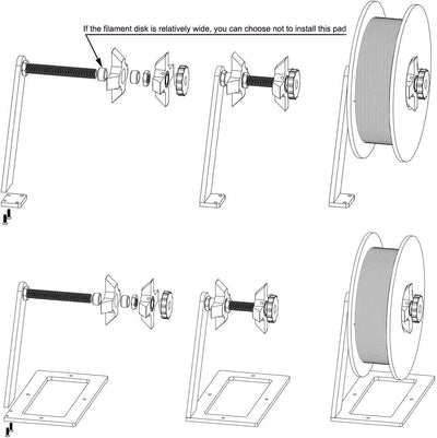 Zeberoxyz 3D-Drucker Filamenthalterung Drehspule mit Sockel Filament Mount Rack Halterung für TPU/PL