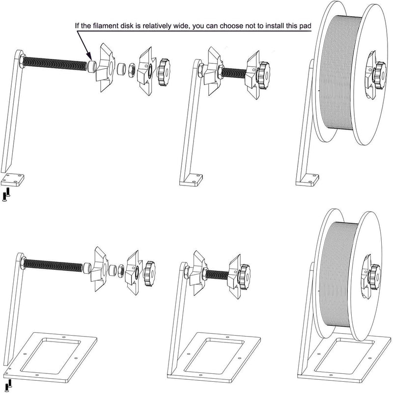 Zeberoxyz 3D-Drucker Filamenthalterung Drehspule mit Sockel Filament Mount Rack Halterung für TPU/PL