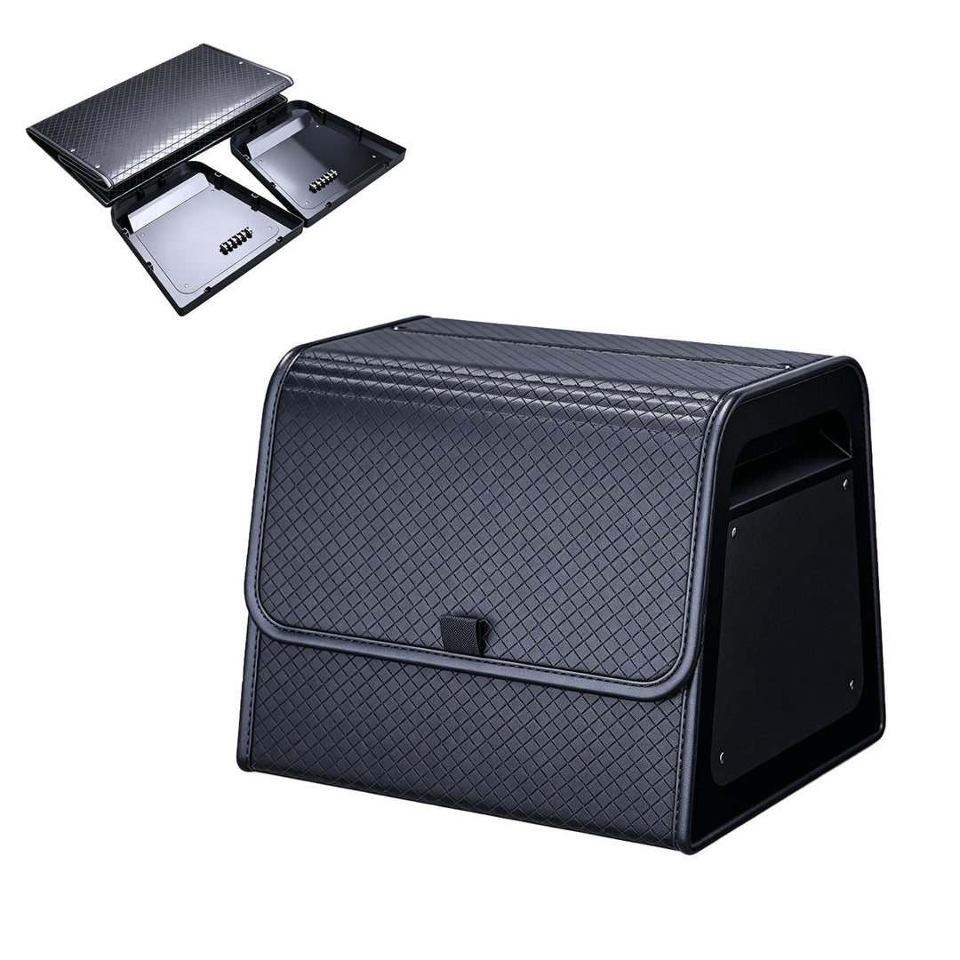 Auto Kofferraum Organizer Kleine Aufbewahrungsbox Auto Tasche Kofferraum mit Deckel PU-Leder& PP-Wab