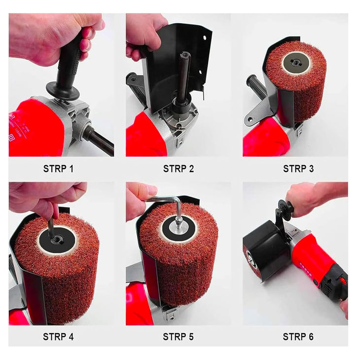 Schleifwalze Effizient Schleifrolle Bürste aus Brauner Korund und Kunstfaser, Bürste Nylonbürste für