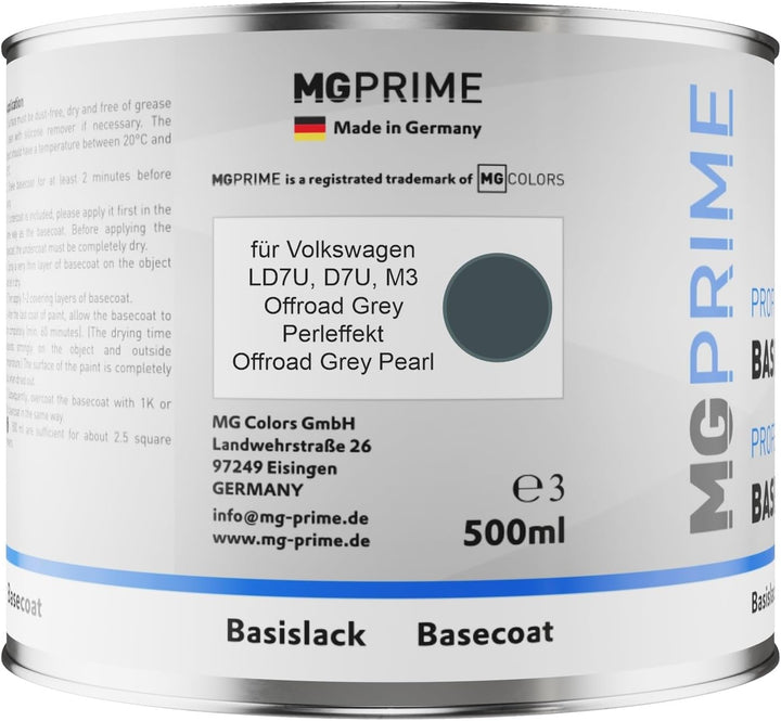MG PRIME Autolack Set Dose spritzfertig für Volkswagen VW LD7U / D7U / M3 Offroad Grey Perleffekt/Of