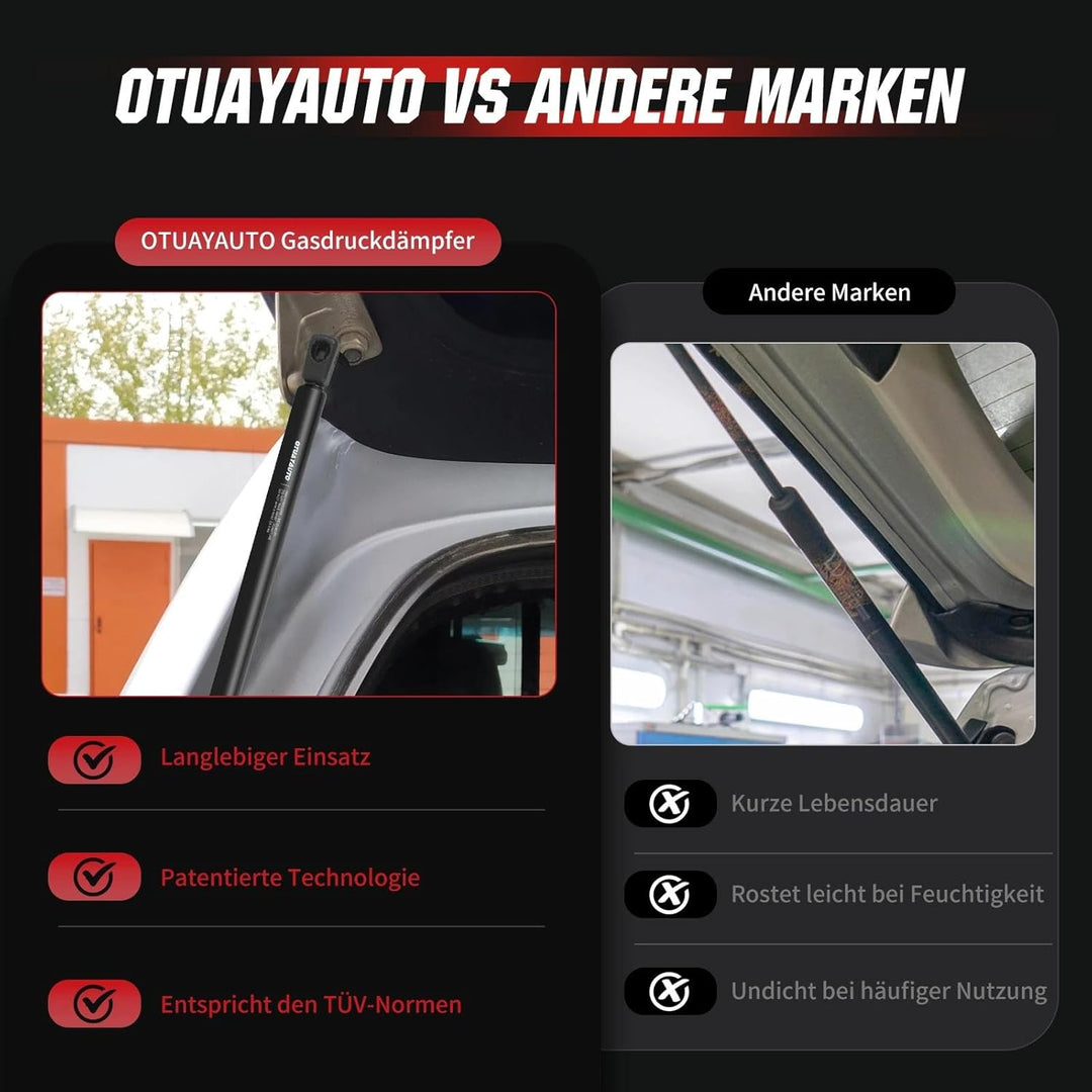 Gasfeder Heckklappe kompatibel mit VW Golf Plus 5M1 (2005–2013), OTUAYAUTO 2 Stück Heckklappendämpfe