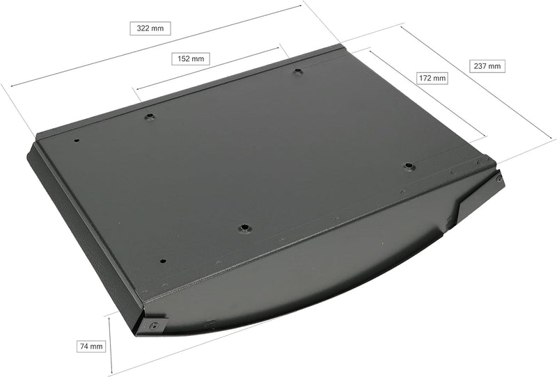 KOTARBAU® Briefkasten 340x245x75mm Anthrazit Format A-4 Konvex für Zeitungen Flugblätter, Anthrazit