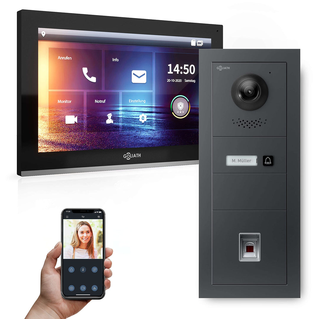 Goliath Hybrid | IP | Full-HD Video Türsprechanlage | App | 1-Fam | 1 x Full-Touchscreen 10" | Alumi