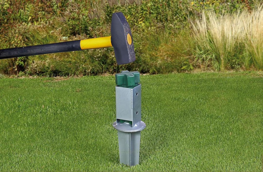 Alberts 8er Set Einschlag-Bodenhülse | für Vierkantholzpfosten | feuerverzinkt | 71 x 71 mm | Gesamt