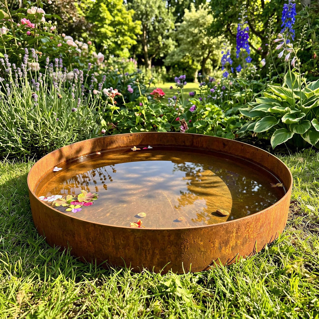 Wasserbecken / Wasserspiegel - Runde CORTEN Schale 50cm | Feuerschale Corten-Stahl 50, Corten-Stahl