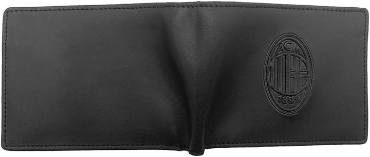 AC Milan 141801, Geldbörse aus Leder, offizielles Produkt für Herren, Schwarz, 125 x 95 x 30 mm